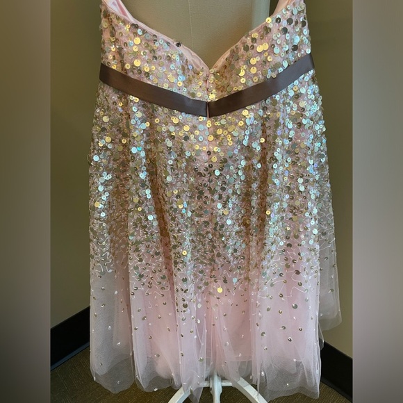Basix staples or spaghetti strap pink and gold Sparkle dress - womens size 4 - Picture 5 of 9